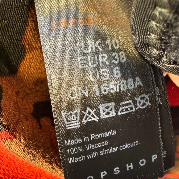 Topshop Floral Wrap Top Red - Picture 10 of 11